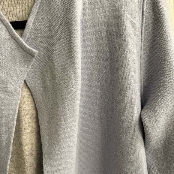 LOFT Reversible Blue & Gray Wool Blend Sweater Jacket Cardigan Coatigan Sz S - Picture 5 of 9